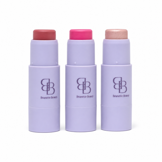 Brunette Beauty blush sticks on pure white background